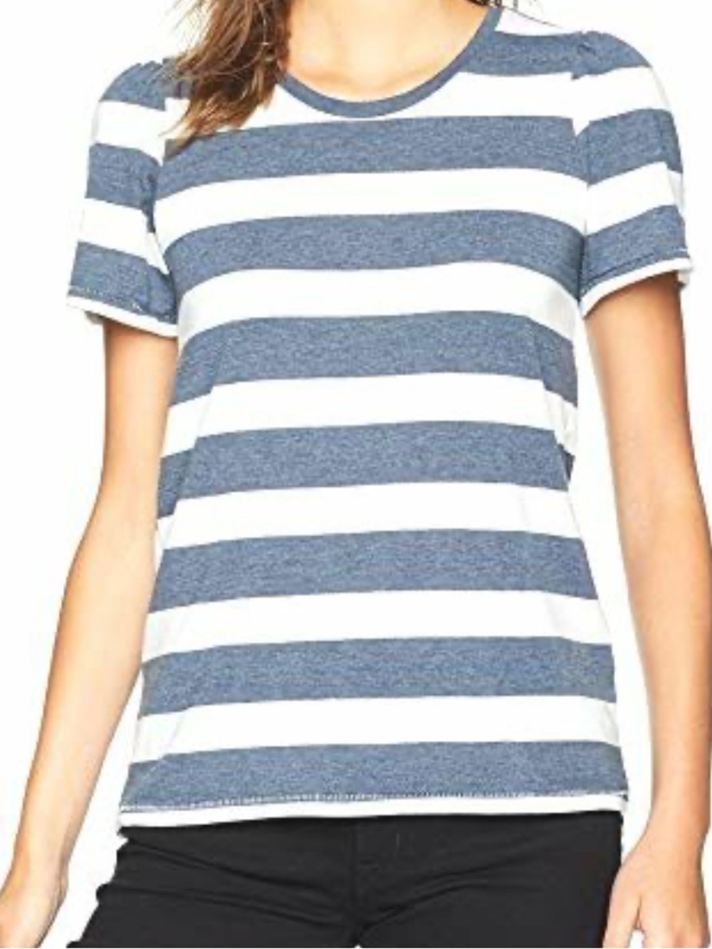 Lucky Brand Blue  and White Striped Short Sleeve Tee Size L